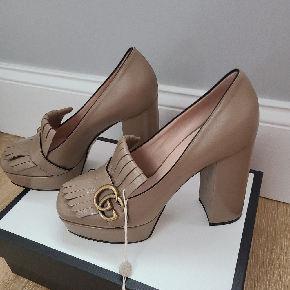 Gucci Marmont GG Platform Fringe Pump - Picture 9 of 16